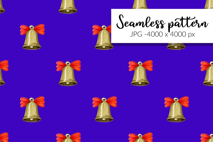 Christmas bells watercolor digital paper