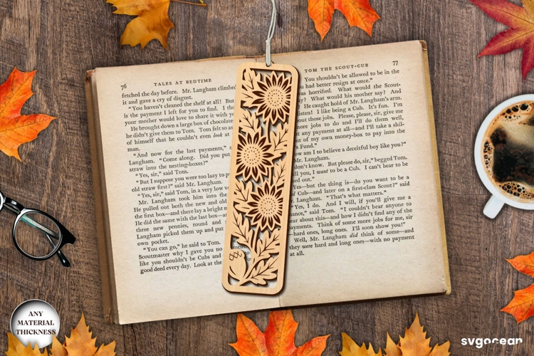 Sunflowers Bookmark Laser Cut | Glowforge | SVG