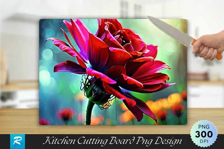 Flower Cutting Board Sublimation Design