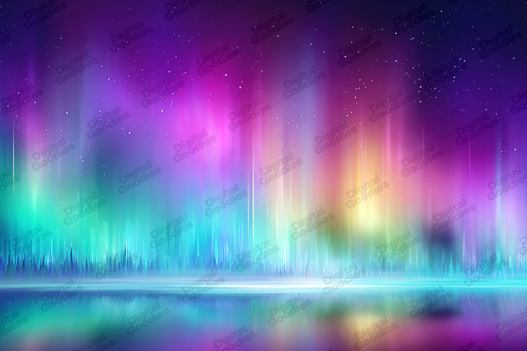 Vibrant Northern Lights Aurora Background for Crafts