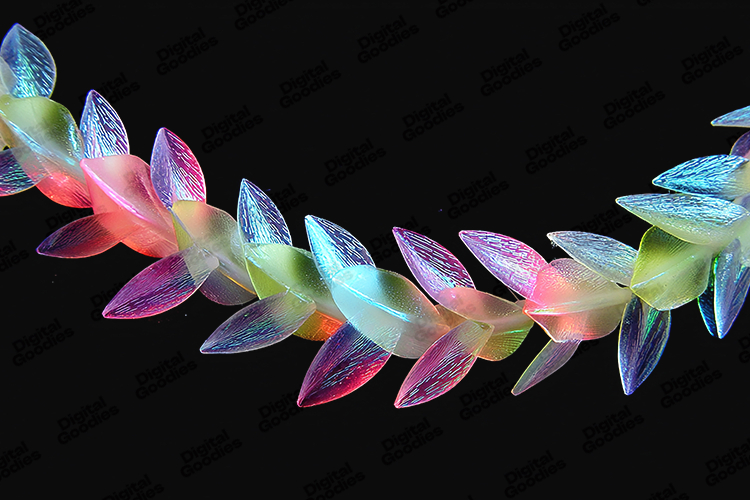 Iridescent Leaf Garland Glow Multicolor Decorative Border