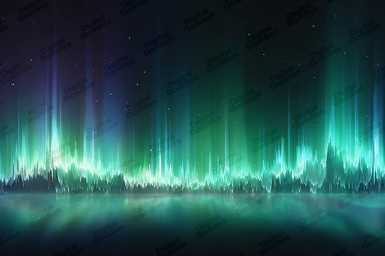 Glowing Northern Lights Aurora Background for Crafts