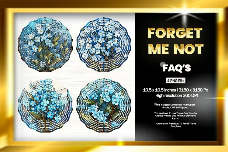 Forget Me Not Wind Spinner Sublimation - 04 Variations
