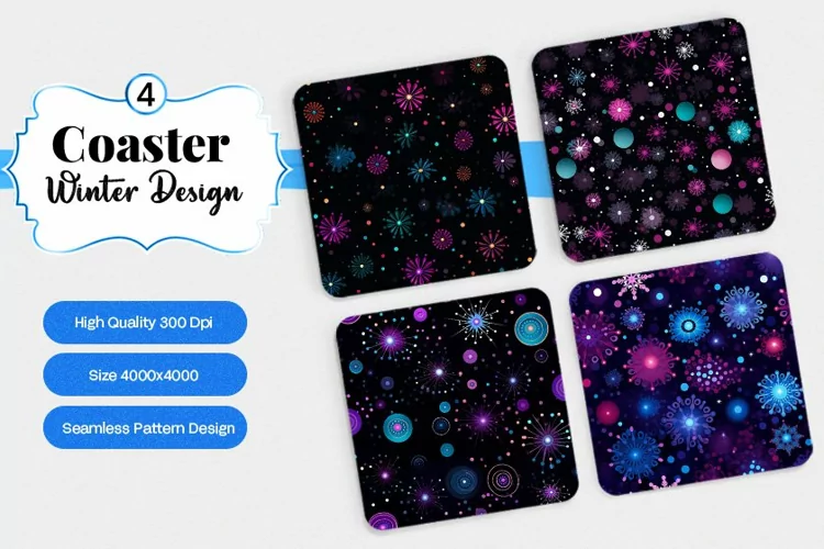 Square Coaster winter snow Sublimation