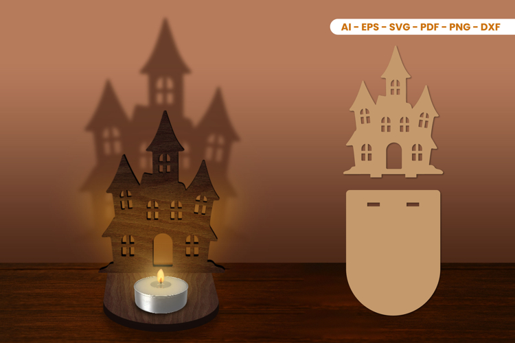Halloween Tealight Candle Holder Laser Cut