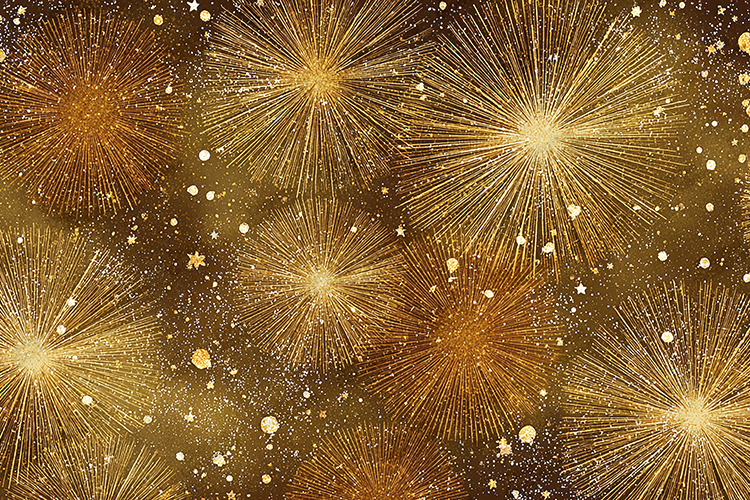 Golden Firework Sparkle Background Festive Light Decorative