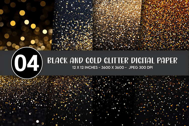 Black And Gold Digital Paper Image 13
