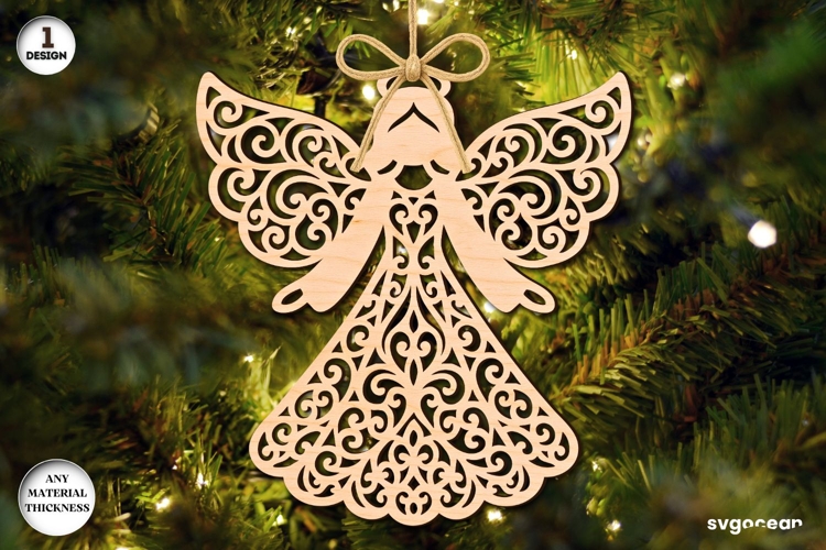 Christmas Angel Ornament Laser Cut | Glowforge | SVG