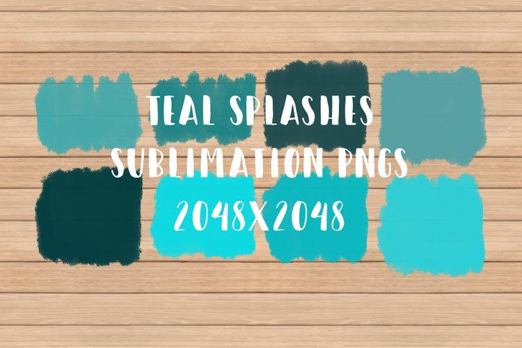 Shades of Teal Sublimation Color Splashes example image 1