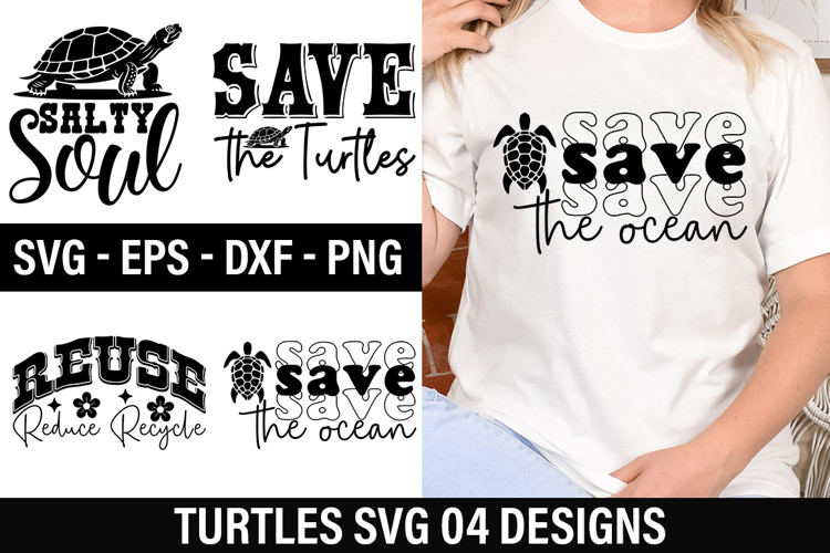 Turtles SVG Design - Reuse Reduce Recycle