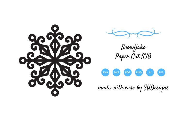 Snowflake Paper Cut SVG - Christmas Decoration Papercut