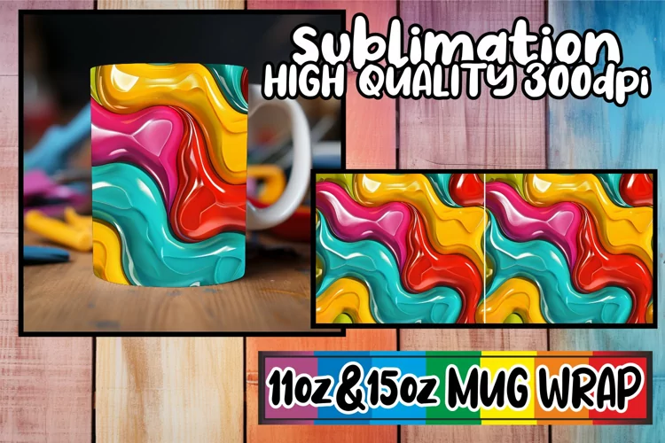 Abstract Inflated Design: Sublimation Mug Wrap
