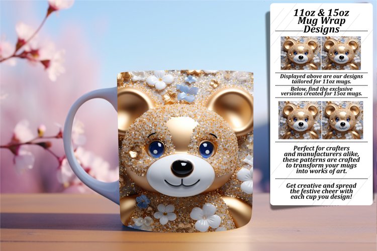 Floral Valentines Day Theme on 11oz 15oz Mug Wrap