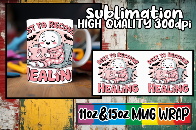 Vibrant hues 11oz 15oz mug wrap, Ghost Cancer