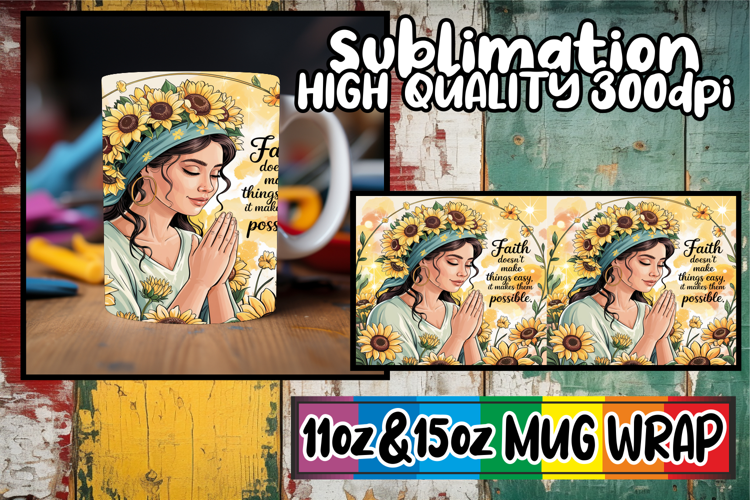 Tender moments sublimation print wrap, Praying Woman