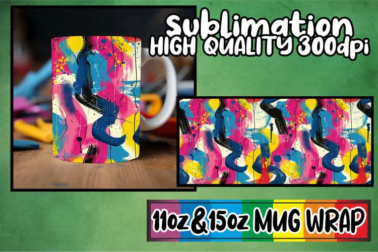 Graffiti Mug Wrap for Sublimation 11oz/15oz