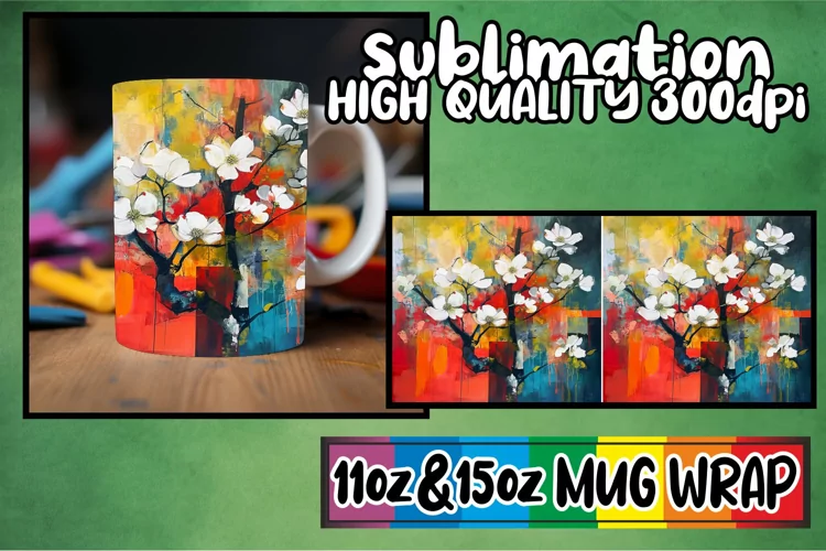 Vibrant Spring Trees for Mug Sublimation