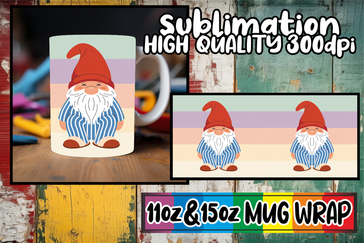 Splendid views 11oz 15oz mug wrap, Gnomes