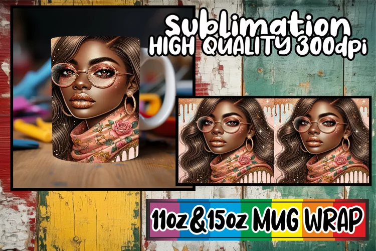 Magical vibes 11oz 15oz sublimation wrap, Afro Girl
