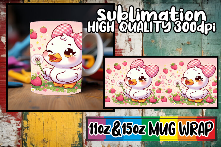 Dreamy skies 11oz 15oz mug wrap, Cute Goose example image 1