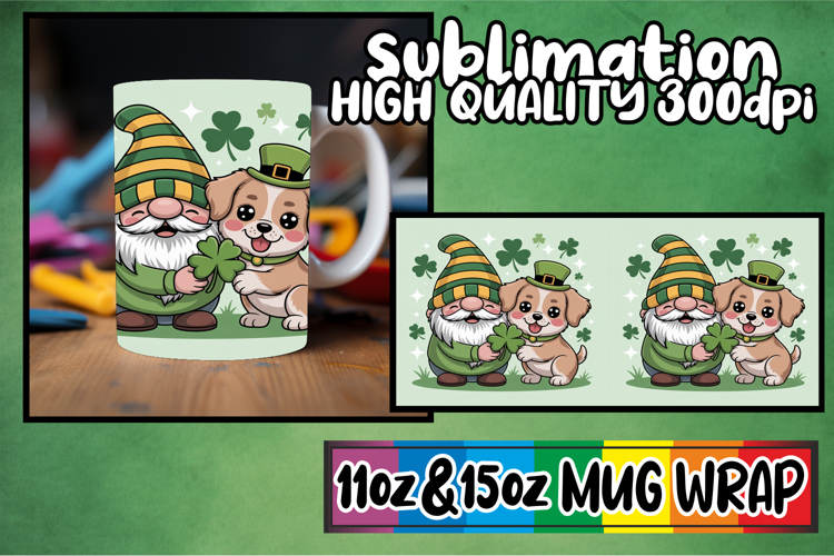 Radiant vibes 11oz 15oz sublimation wrap, St Patricks