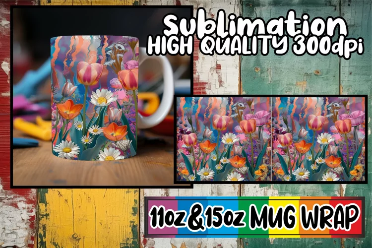 Abstract Blossom Mug Design