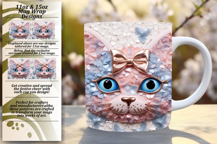 Blossoming Feline Charm: Colorful Sublimation Wonders example image 1