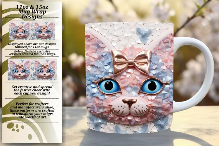 Blossoming Feline Charm: Colorful Sublimation Wonders
