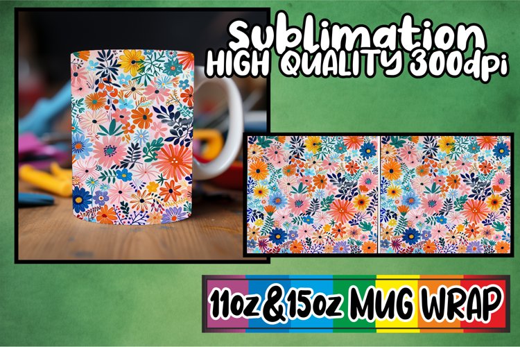 Spring Abstract Pattern Mug Wrap Sublimation 11oz 15oz