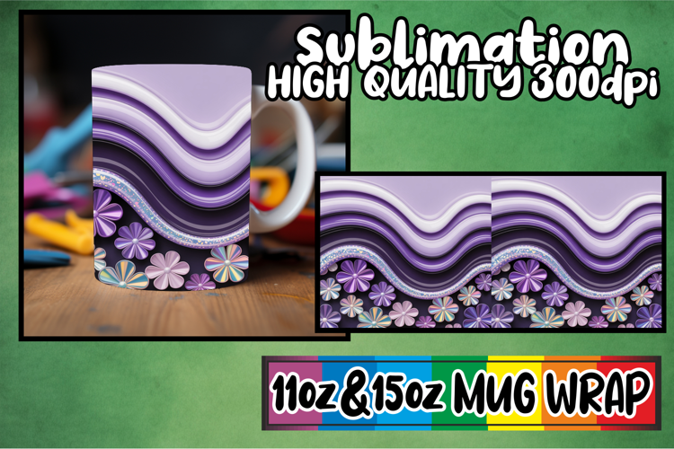 Breathtaking style sublimation 11oz 15oz mug wrap, Pattern