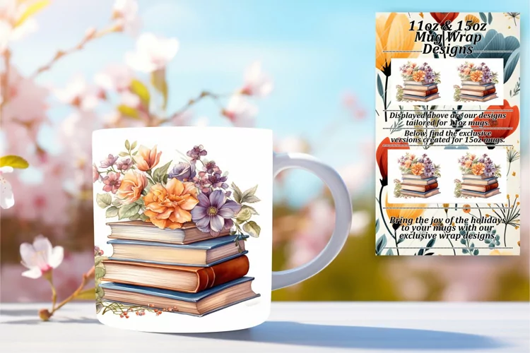 Floral Literary Mug Sublimation Delight