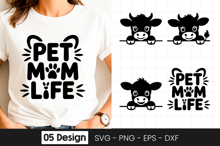 Pet Mom Life Dog Cartoon T Shirt Design SVG PNG