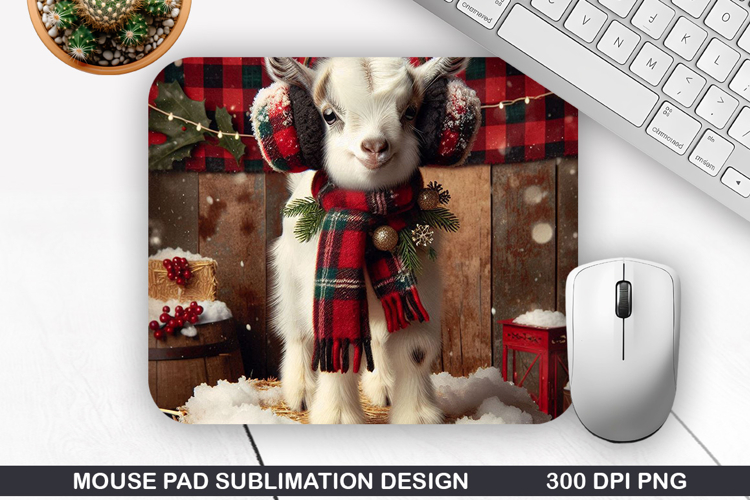 Goat Mouse Pad Sublimation, Christmas Mouse Pad PNG