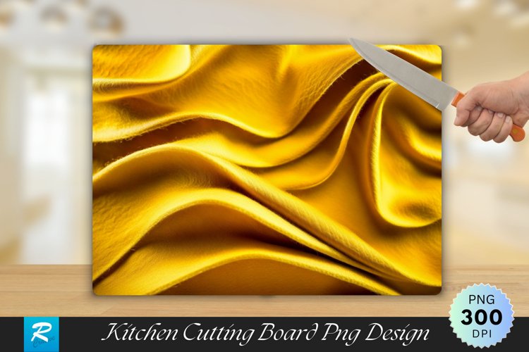 Golden Silky Waves Cutting Board Sublimation Design example image 1
