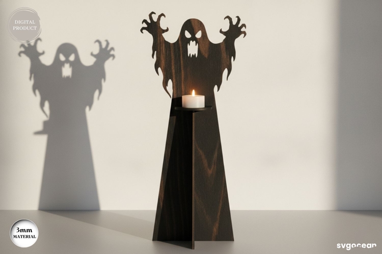 Ghost Candle Holder Laser Cut | Glowforge | SVG
