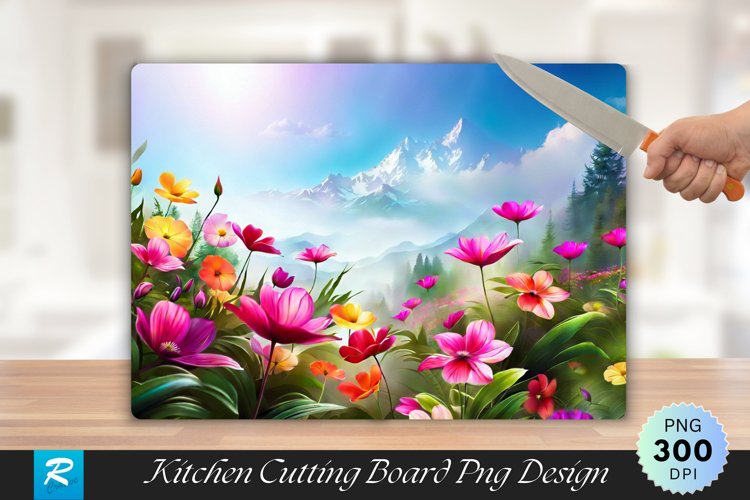 Floral Cutting Board Sublimation Design