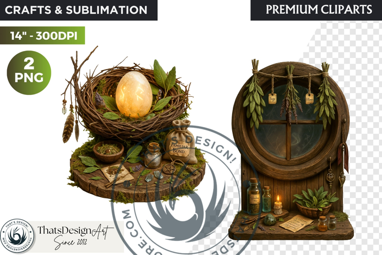 Cosy Witchs Apothecary magic Clipart PNG witchcraft graphic