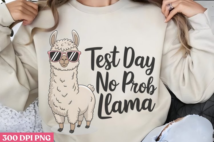 Test day no prob llama PNG, Teachers Testing Day PNG
