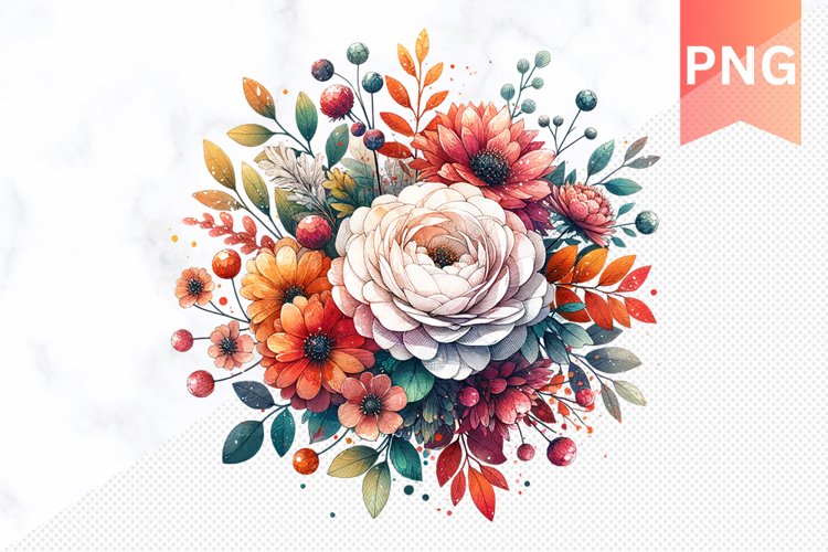 Autumn Botanical Sublimation - Clipart PNG Design