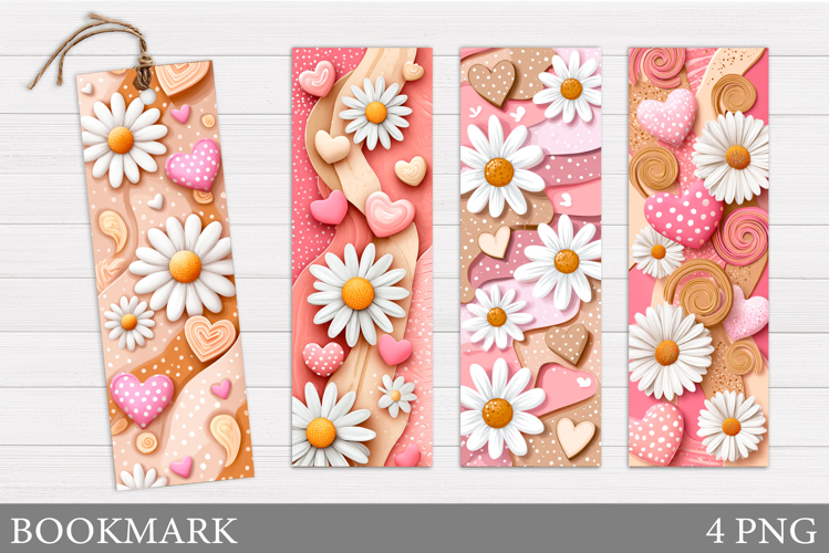 Daisy Flowers Bookmark. Floral Bookmark Sublimation
