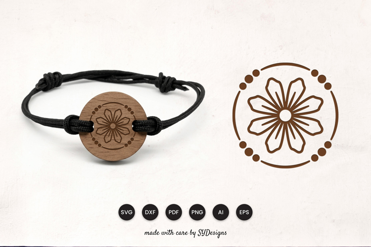 Floral Bracelet Laser Cut SVG