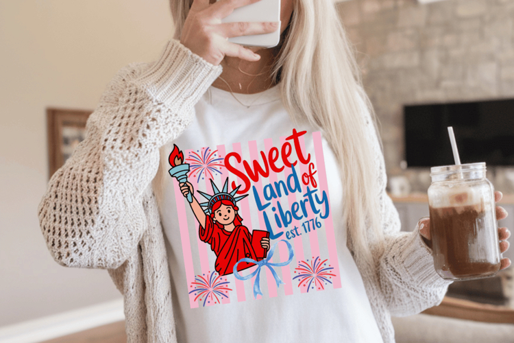 Sweet Land of Liberty Stripes PNG T-Shirt|4th of July PNG