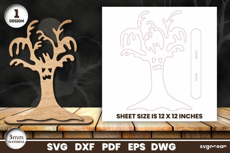 Haunted Halloween Tree Laser Cut | Glowforge example image 1