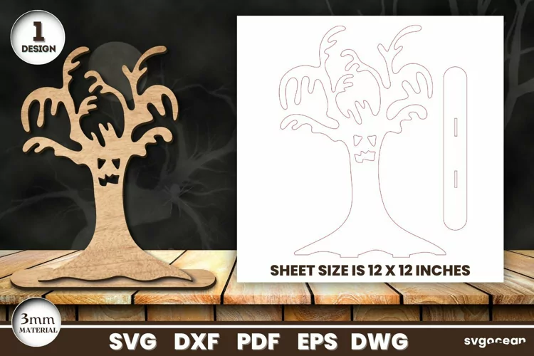Haunted Halloween Tree Laser Cut | Glowforge