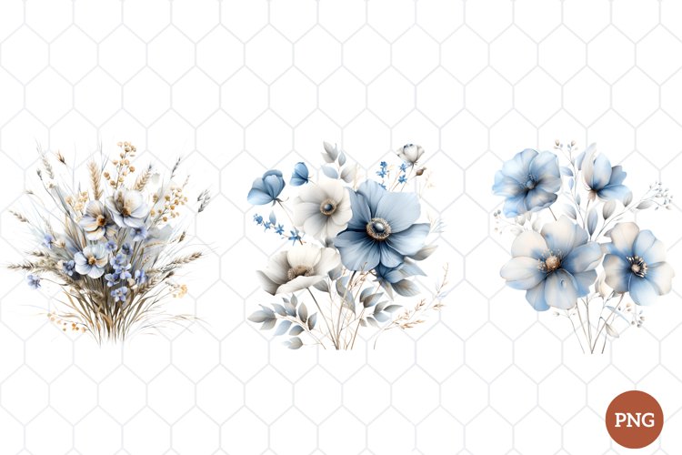 Watercolor Rustic Flowers Clipart