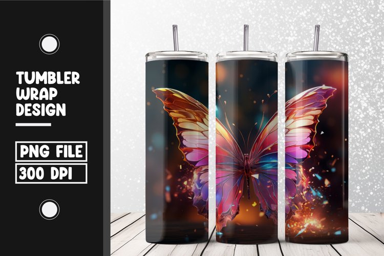 Butterfly Tumbler Wrap | Sublimation | 20 oz Skinny Tumbler