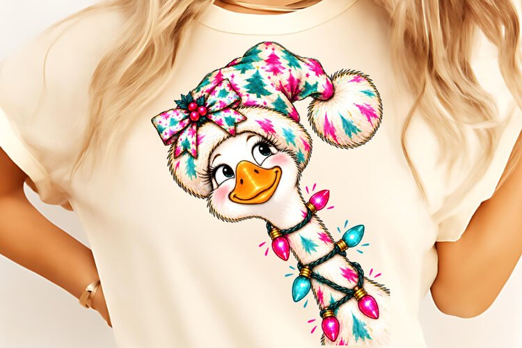 Funny Goose Christmas PNG, Christmas Sublimation PNG example image 1