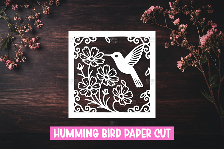 Hummingbird Paper Cut Greeting Card I Paper Cut Design