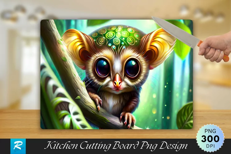 Tarsier Cutting Board Sublimation Design