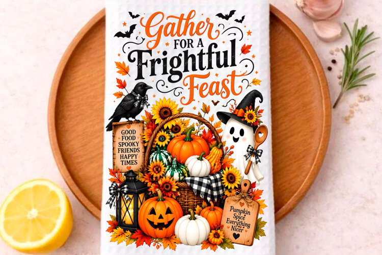 Halloween Kitchen Towel PNG, Funny Halloween PNG, example image 1